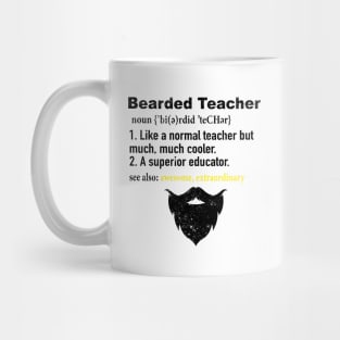 Teach Mustache Father's Day Funny Bearded Teacher Definition Mug